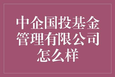 中企国投基金管理 助力中国经济稳健前行的坚实伙伴